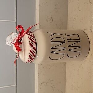 Rae Dunn Candy Canes Canister 8 inch
